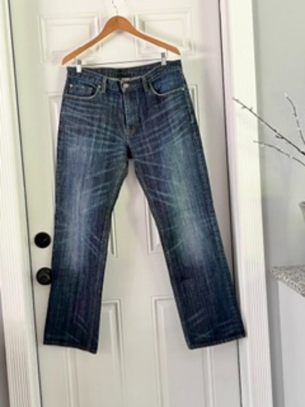 Banana Republic Premium Denim straight leg jeans, men's 35X32.